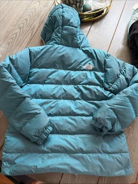 The North Face Teal Hooded Down Puffer Jacket